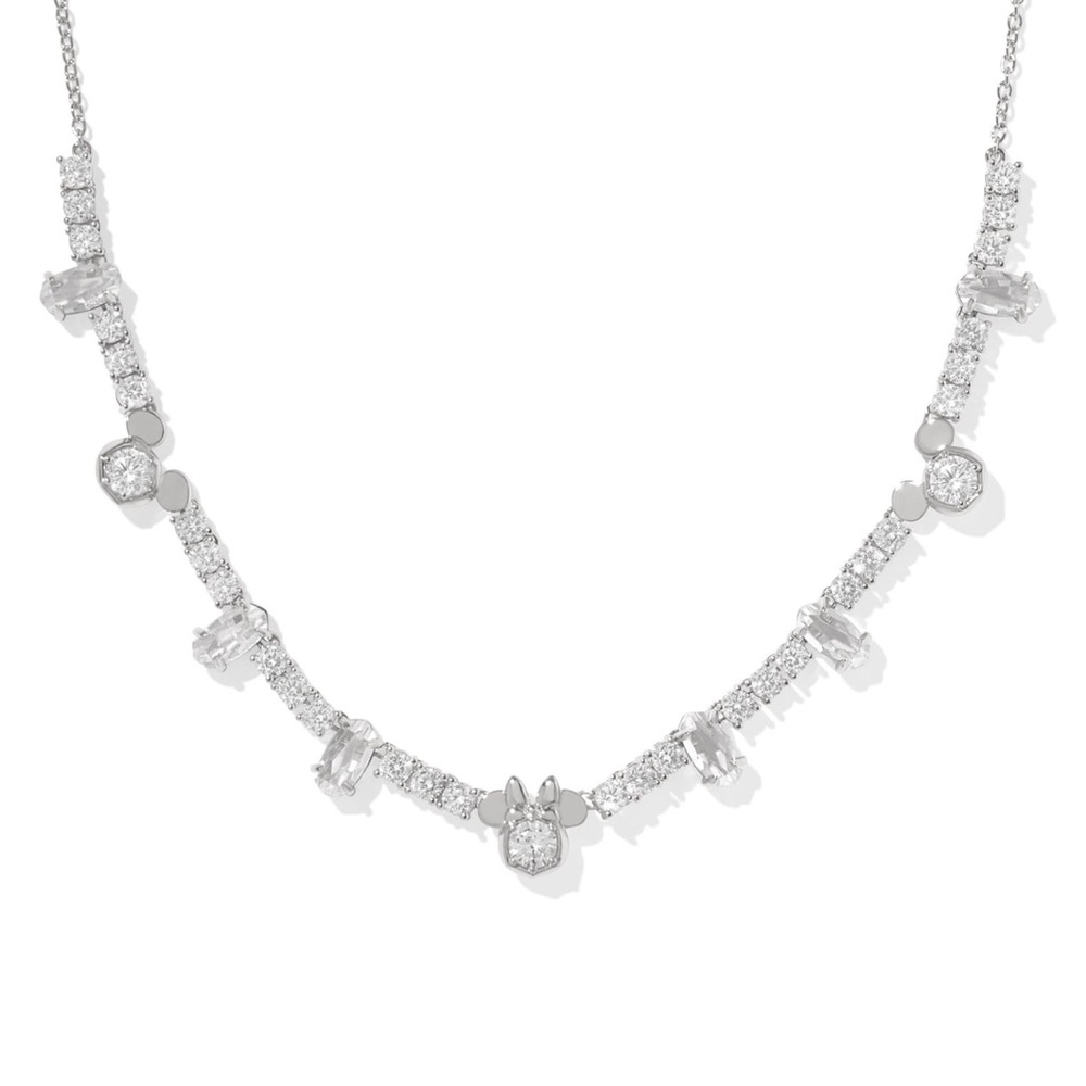 Disney x Kendra Scott Silver Mickey Mouse and Minnie Mouse Tennis Necklace - NWT - Picture 8 of 10